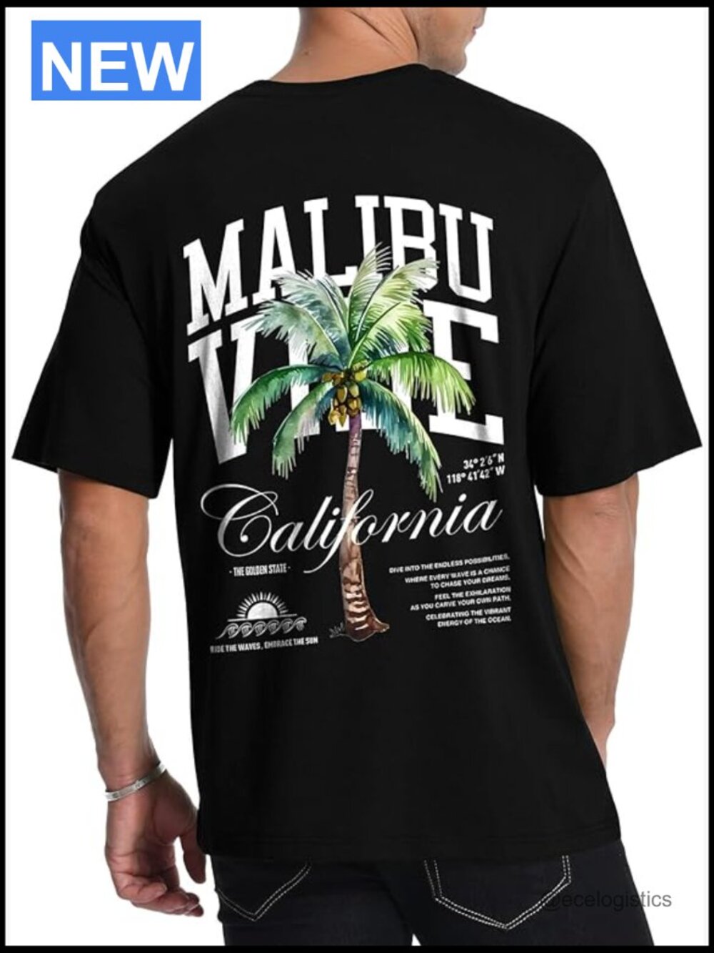 Men's Graphic Palm Tree Cotton T-Shirt Short Sleeve Crew Neck Casual Summer